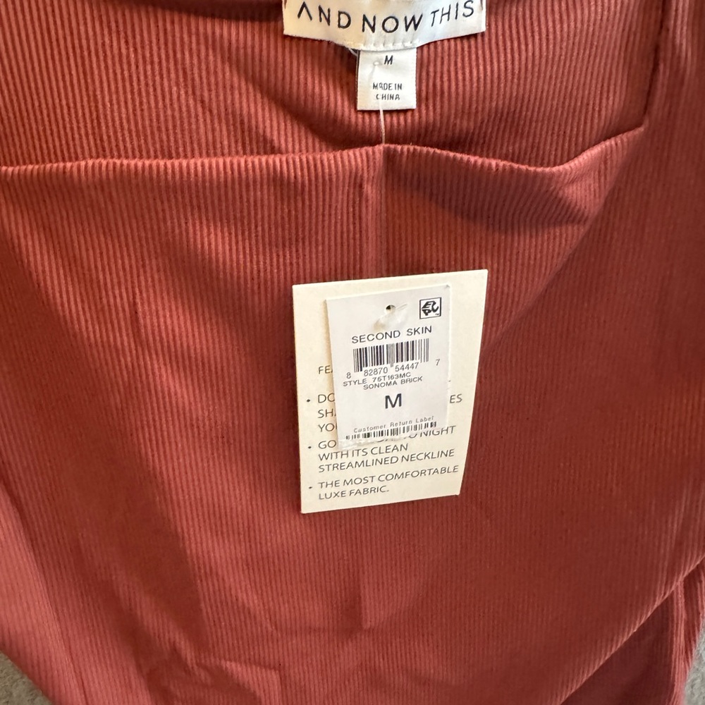 Sonoma Rust Ribbed Bodysuit - Picture 2 of 2